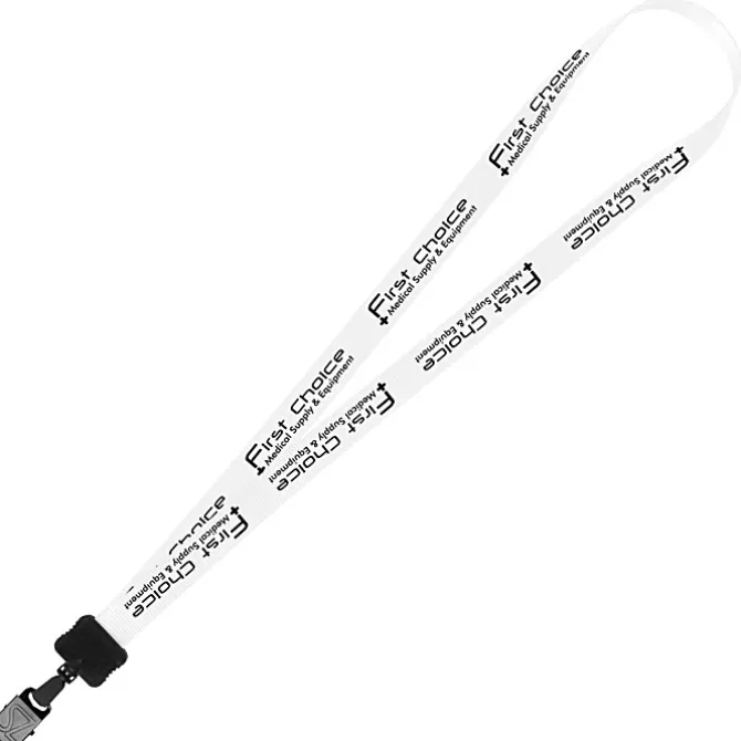 Smooth Nylon Lanyard - 3/4 inches - 32 inches - Large Metal Bulldog Clip