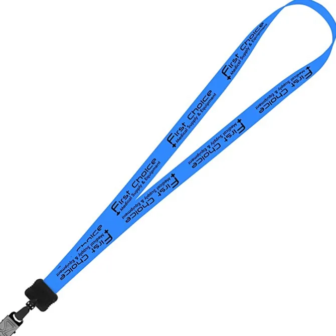 Smooth Nylon Lanyard - 3/4 inches - 32 inches - Large Metal Bulldog Clip