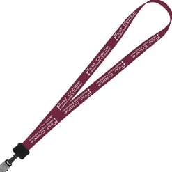 Smooth Nylon Lanyard - 3/4 inches - 32 inches - Large Metal Bulldog Clip