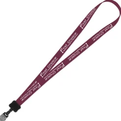 Smooth Nylon Lanyard - 3/4 inches - 36 inches - Large Metal Bulldog Clip