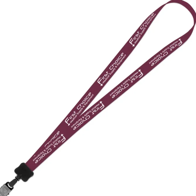 Smooth Nylon Lanyard - 3/4 inches - 36 inches - Large Metal Bulldog Clip