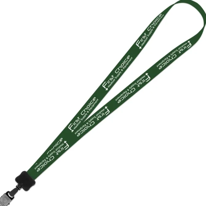 Smooth Nylon Lanyard - 3/4 inches - 36 inches - Large Metal Bulldog Clip