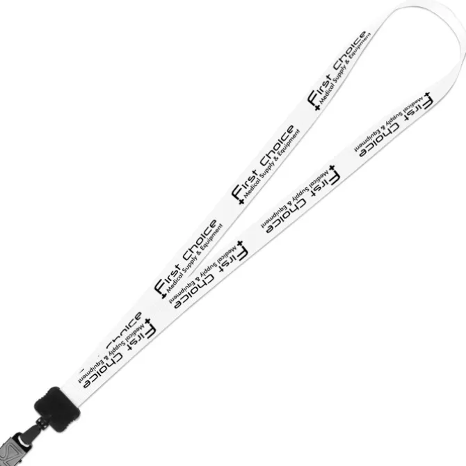 Smooth Nylon Lanyard - 3/4 inches - 36 inches - Large Metal Bulldog Clip