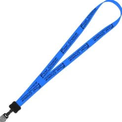 Smooth Nylon Lanyard - 3/4 inches - 36 inches - Large Metal Bulldog Clip
