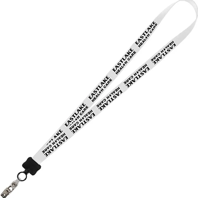 Smooth Nylon Lanyard - 3/4 inches - 34 inches - Snap with Metal Bulldog Clip