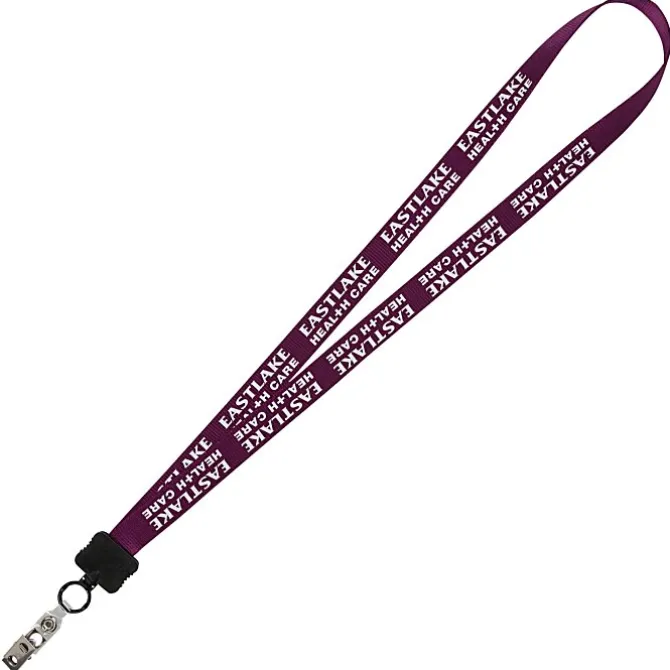 Smooth Nylon Lanyard - 3/4 inches - 34 inches - Snap with Metal Bulldog Clip