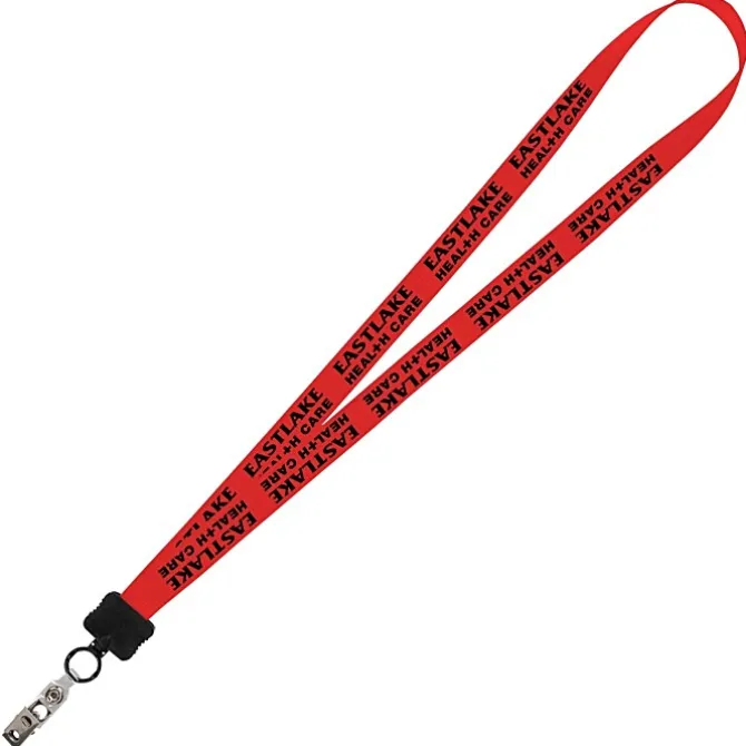 Smooth Nylon Lanyard - 3/4 inches - 34 inches - Snap with Metal Bulldog Clip