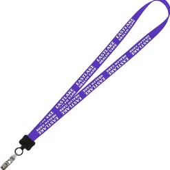 Smooth Nylon Lanyard - 3/4 inches - 34 inches - Snap with Metal Bulldog Clip