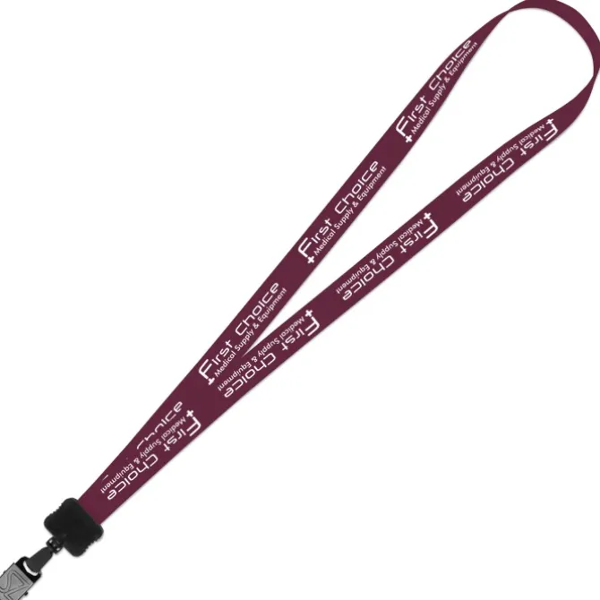 Smooth Nylon Lanyard - 3/4 inches - 34 inches - Large Metal Bulldog Clip