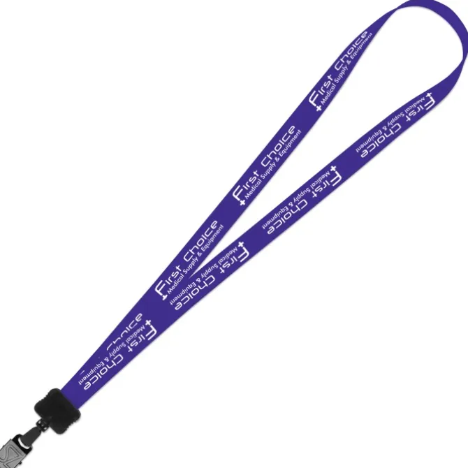 Smooth Nylon Lanyard - 3/4 inches - 34 inches - Large Metal Bulldog Clip