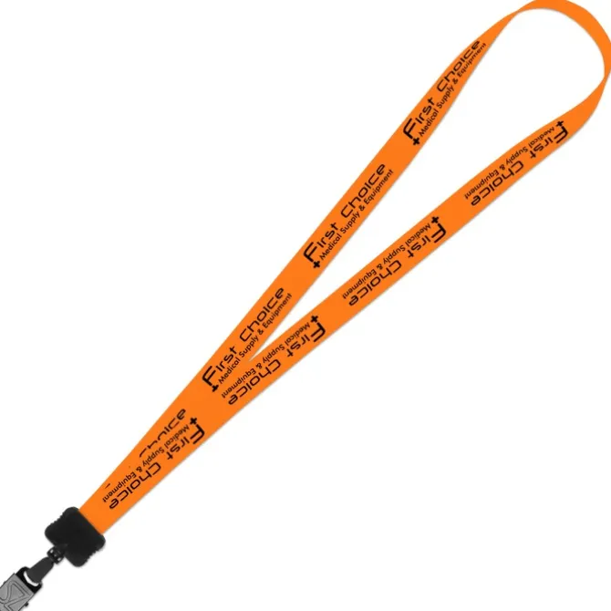 Smooth Nylon Lanyard - 3/4 inches - 34 inches - Large Metal Bulldog Clip
