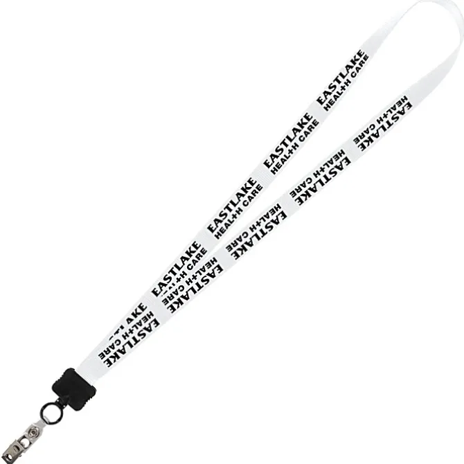 Smooth Nylon Lanyard - 3/4 inches - 32 inches - Snap with Metal Bulldog Clip