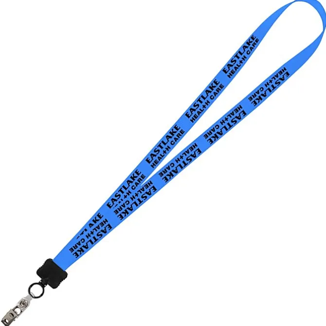 Smooth Nylon Lanyard - 3/4 inches - 32 inches - Snap with Metal Bulldog Clip