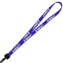 Smooth Nylon Lanyard - 3/4 inches - 34 inches - Plastic Bulldog Clip
