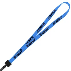 Smooth Nylon Lanyard - 3/4 inches - 36 inches - Plastic Bulldog Clip - 24 hr