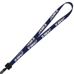 Smooth Nylon Lanyard - 3/4 inches - 36 inches - Plastic Bulldog Clip - 24 hr