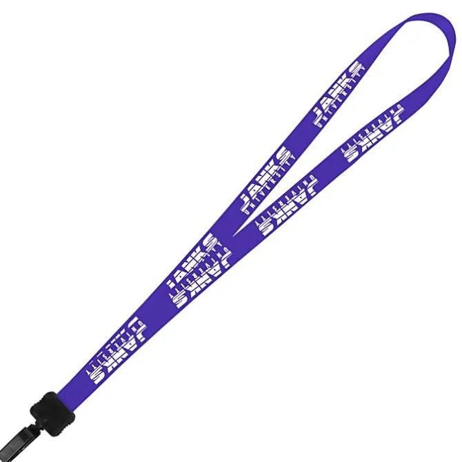 Smooth Nylon Lanyard - 3/4 inches - 32 inches - Plastic Bulldog Clip