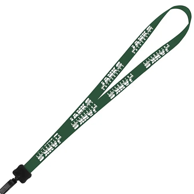 Smooth Nylon Lanyard - 3/4 inches - 32 inches - Plastic Bulldog Clip