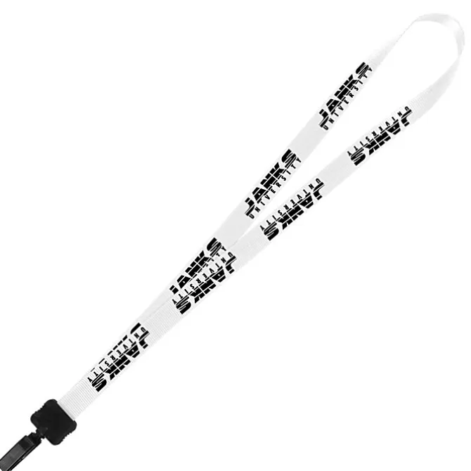 Smooth Nylon Lanyard - 3/4 inches - 32 inches - Plastic Bulldog Clip