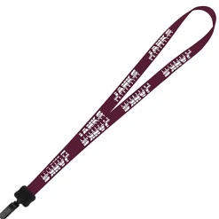 Smooth Nylon Lanyard - 3/4 inches - 32 inches - Plastic Bulldog Clip