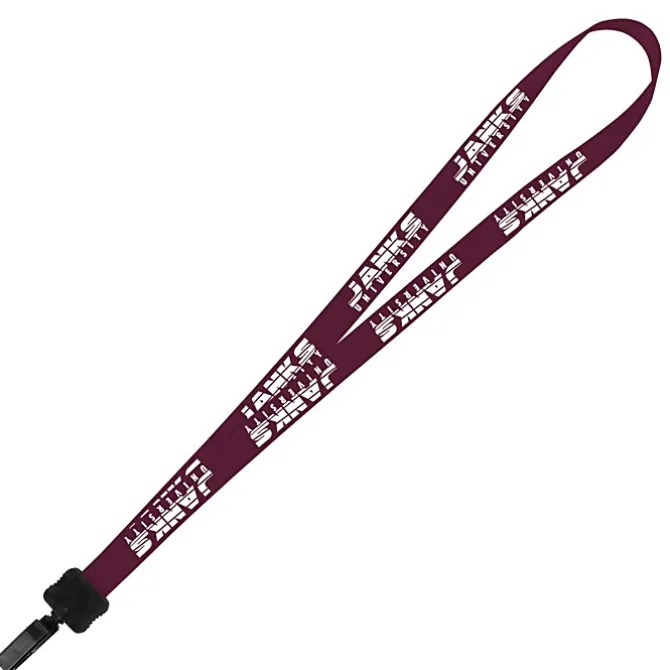 Smooth Nylon Lanyard - 3/4 inches - 32 inches - Plastic Bulldog Clip