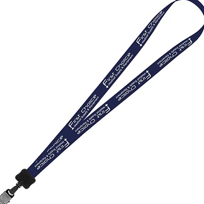 Smooth Nylon Lanyard - 3/4 inches - 34 inches - Large Metal Bulldog Clip - 24 hr