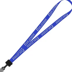 Smooth Nylon Lanyard - 3/4 inches - 34 inches - Large Metal Bulldog Clip - 24 hr