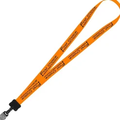 Smooth Nylon Lanyard - 3/4 inches - 34 inches - Large Metal Bulldog Clip - 24 hr
