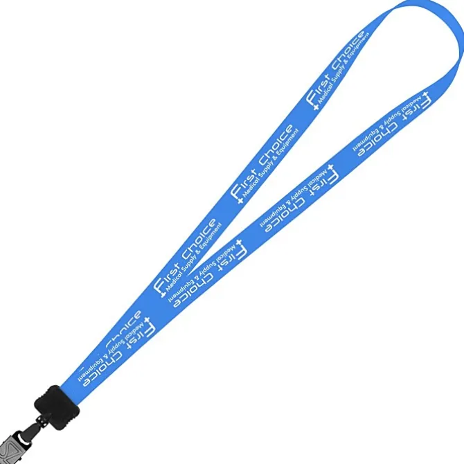 Smooth Nylon Lanyard - 3/4 inches - 32 inches - Large Metal Bulldog Clip - 24 hr