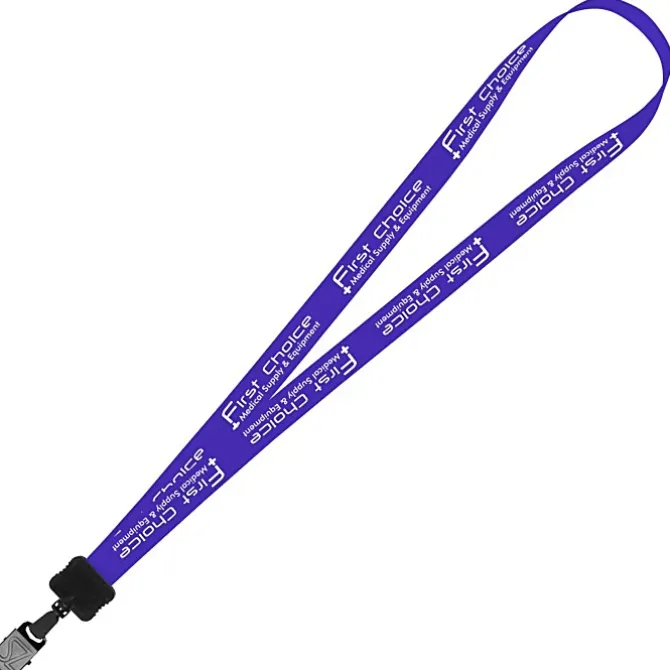 Smooth Nylon Lanyard - 3/4 inches - 32 inches - Large Metal Bulldog Clip - 24 hr