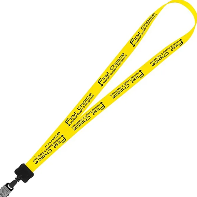 Smooth Nylon Lanyard - 3/4 inches - 32 inches - Large Metal Bulldog Clip - 24 hr