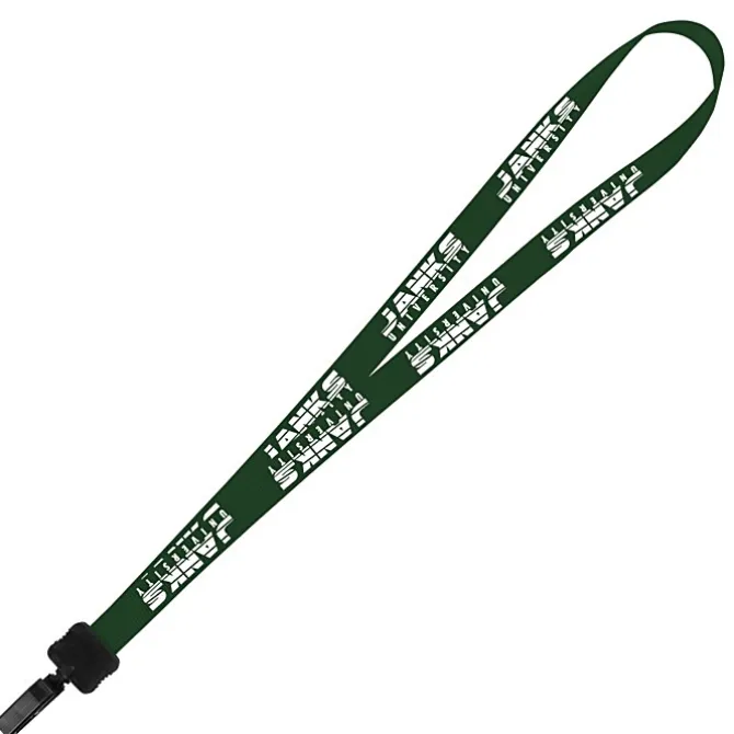 Smooth Nylon Lanyard - 3/4 inches - 32 inches - Plastic Bulldog Clip - 24 hr