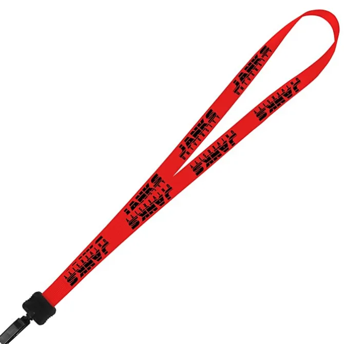 Smooth Nylon Lanyard - 3/4 inches - 32 inches - Plastic Bulldog Clip - 24 hr