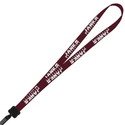 Smooth Nylon Lanyard - 3/4 inches - 32 inches - Plastic Bulldog Clip - 24 hr