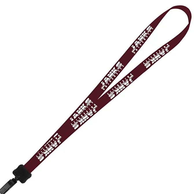 Smooth Nylon Lanyard - 3/4 inches - 32 inches - Plastic Bulldog Clip - 24 hr