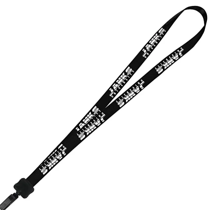 Smooth Nylon Lanyard - 3/4 inches - 32 inches - Plastic Bulldog Clip - 24 hr