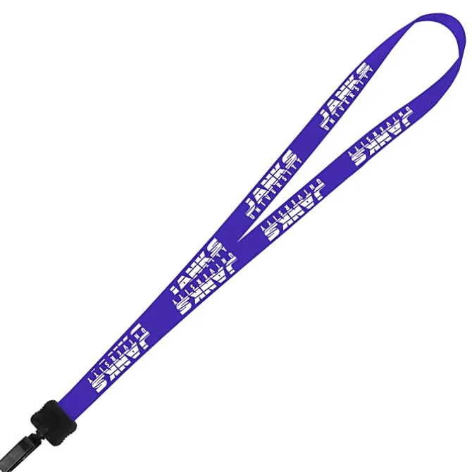 Smooth Nylon Lanyard - 3/4 inches - 32 inches - Plastic Bulldog Clip - 24 hr