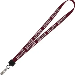 Smooth Nylon Lanyard - 3/4 inches - 32 inches - Snap with Metal Bulldog Clip - 24 hr