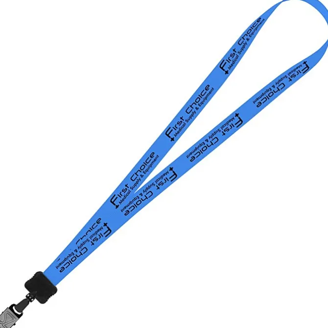 Smooth Nylon Lanyard - 3/4 inches - 36 inches - Large Metal Bulldog Clip - 24 hr