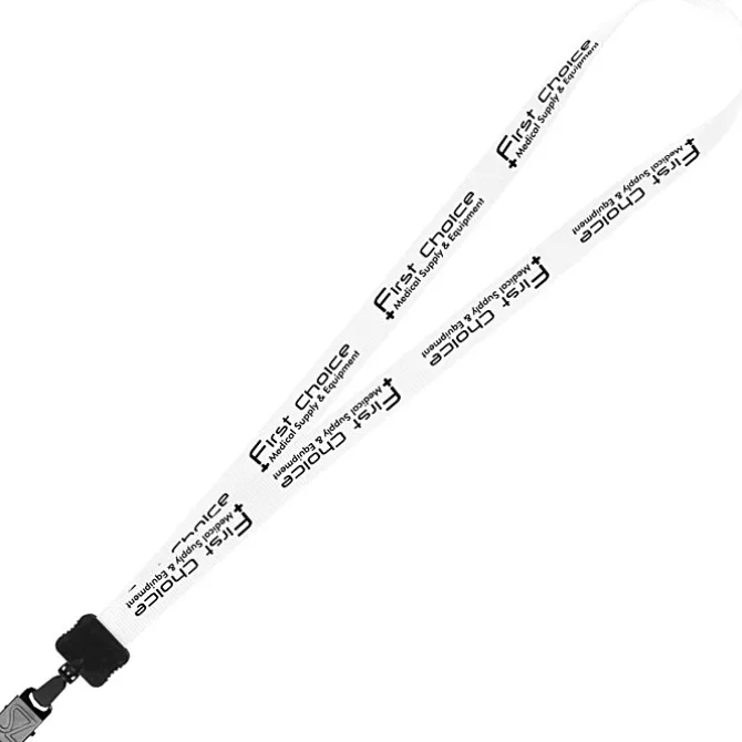 Smooth Nylon Lanyard - 3/4 inches - 36 inches - Large Metal Bulldog Clip - 24 hr