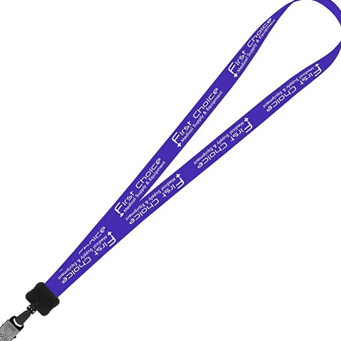 Smooth Nylon Lanyard - 3/4 inches - 36 inches - Large Metal Bulldog Clip - 24 hr