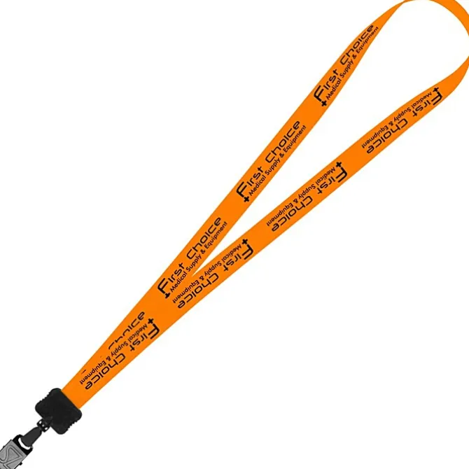 Smooth Nylon Lanyard - 3/4 inches - 36 inches - Large Metal Bulldog Clip - 24 hr
