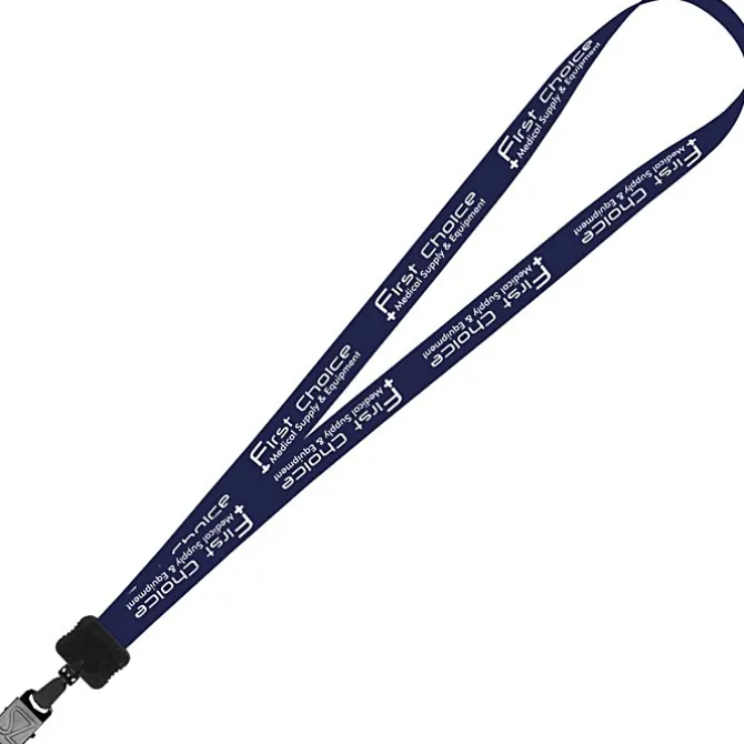 Smooth Nylon Lanyard - 3/4 inches - 36 inches - Large Metal Bulldog Clip - 24 hr