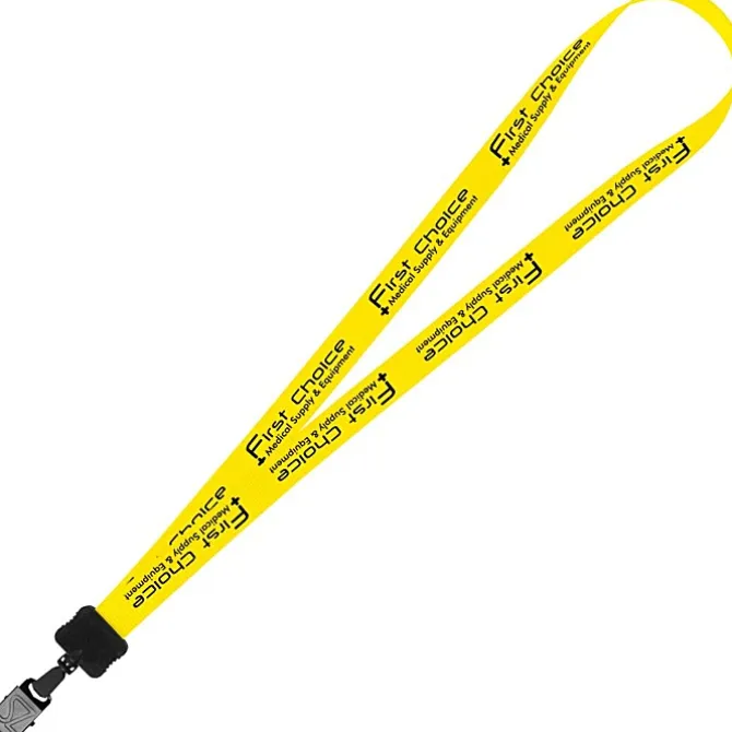 Smooth Nylon Lanyard - 3/4 inches - 36 inches - Large Metal Bulldog Clip - 24 hr