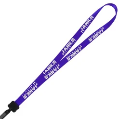Smooth Nylon Lanyard - 3/4 inches - 34 inches - Plastic Bulldog Clip - 24 hr