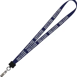 Smooth Nylon Lanyard - 3/4 inches - 34 inches - Snap with Metal Bulldog Clip - 24 hr