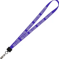 Smooth Nylon Lanyard - 3/4 inches - 34 inches - Snap with Metal Bulldog Clip - 24 hr