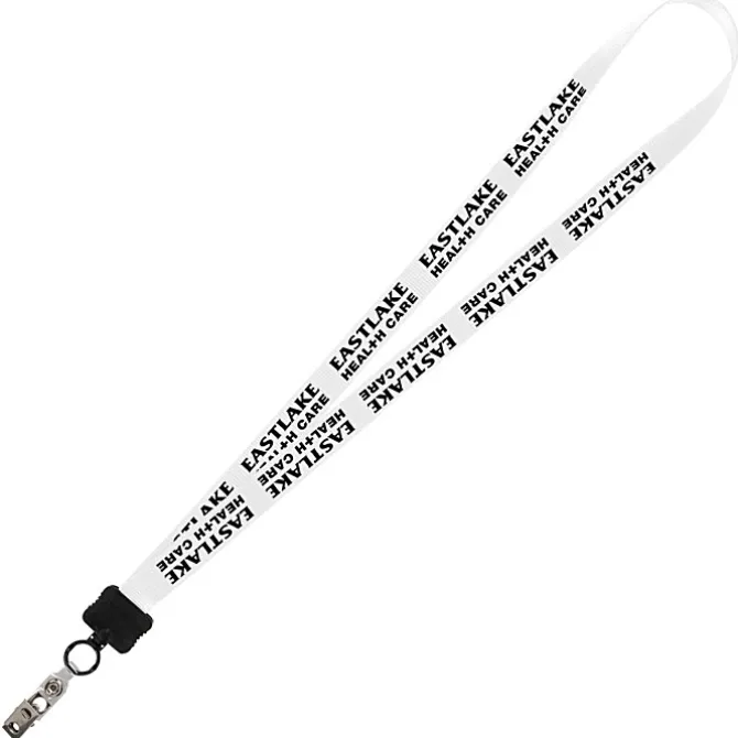 Smooth Nylon Lanyard - 3/4 inches - 36 inches - Snap with Metal Bulldog Clip - 24 hr