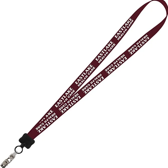 Smooth Nylon Lanyard - 3/4 inches - 36 inches - Snap with Metal Bulldog Clip - 24 hr
