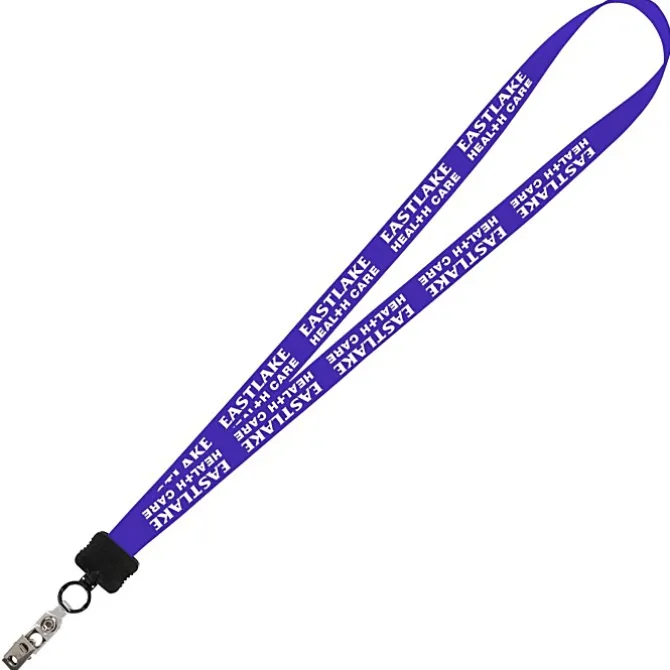 Smooth Nylon Lanyard - 3/4 inches - 36 inches - Snap with Metal Bulldog Clip - 24 hr